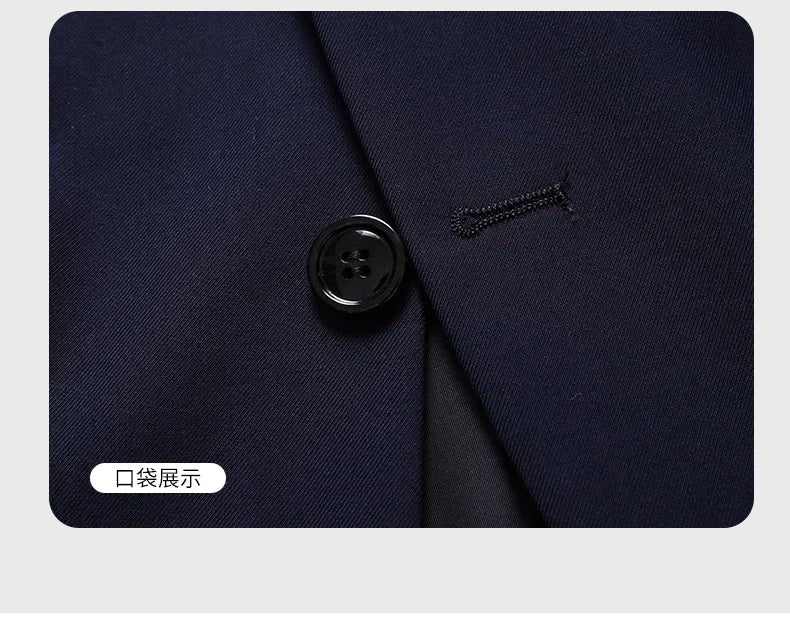 2026 New Arrival Men's Solid Navy Blue  black Blazer Single Breasted Formal Suit Jacket