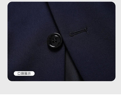 2026 New Arrival Men's Solid Navy Blue  black Blazer Single Breasted Formal Suit Jacket