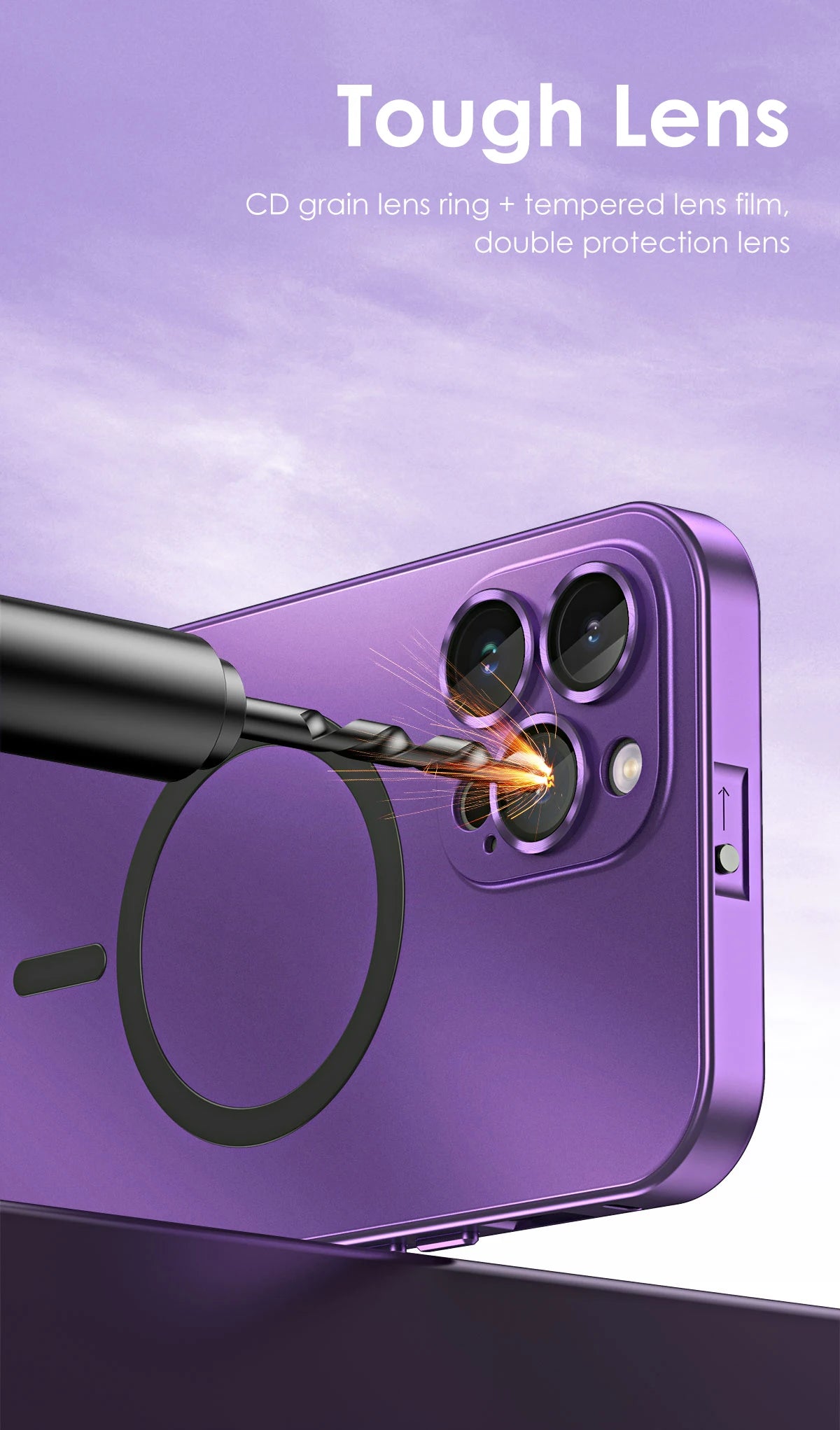 Aluminum Metal Frame Magnetic Case For iPhone 13 12 14 15 16 17 Pro Max For Magsafe Wireless Charging Lens Film PC Back Panel