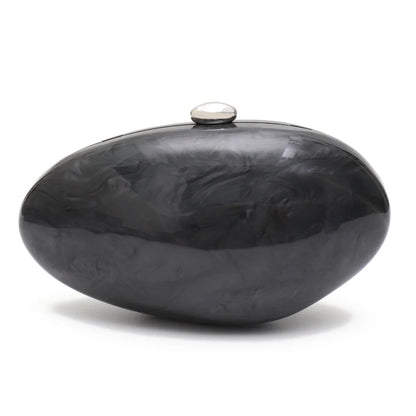 Fashion Women’s Glamorous Elegant Novelty Shell Shaped Clutch Solid Color Acrylic Long Chain Evening Bag Party Dinner Banquet