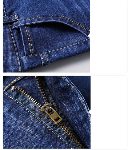 Plus Size 28-46 Spring Autumn Classic Business Trousers Male Brand Men's Fashion Casual Jeans Straight Elasticity Denim Pants
