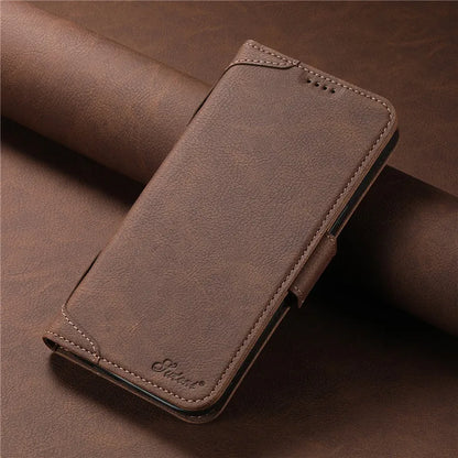 Magsafe Business Leather Wallet Phone Case For iPhone 12 13 14 15 Pro Max Plus 16 17 Pro Max With Flip Card Holder Cover