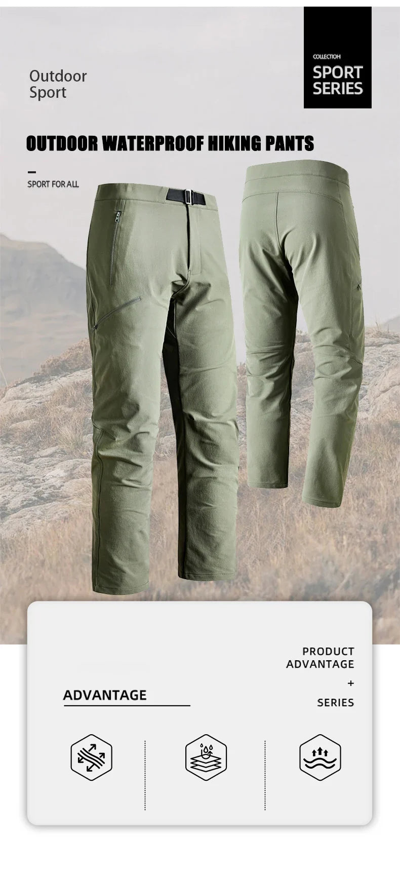 Male Hiking Pants Outdoor Waterproof Windproof Mountaineering Trousers Autumn With Belt Elasticity Fishing Cycling Cargo Pants