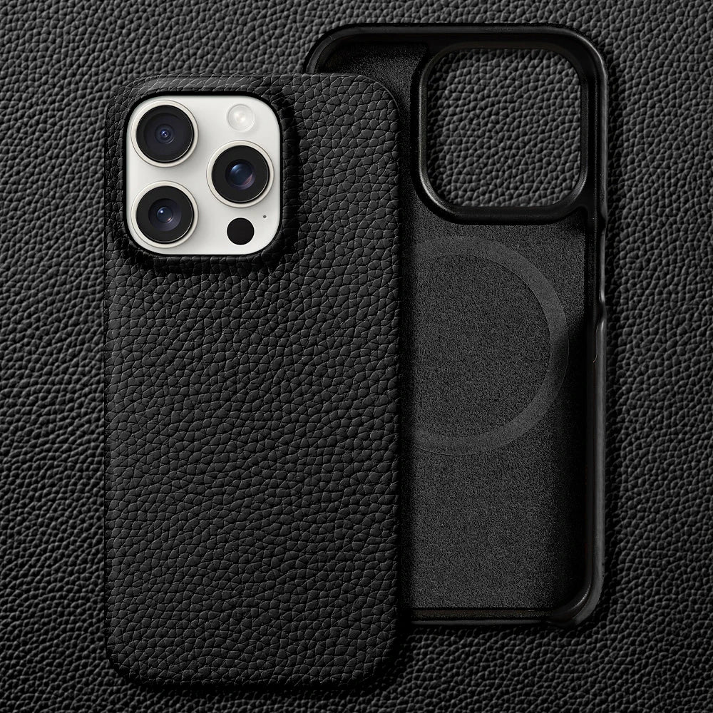 Natural Cowhide Leather for Magsafe Case for iPhone 16 15 Pro Max Promax 15Pro 16Pro Luxury Magnetic Phone Back Cover
