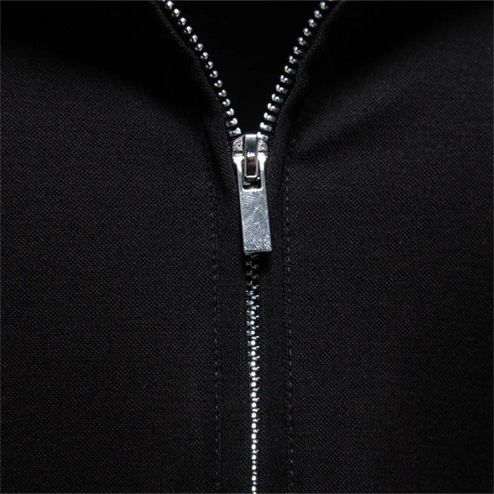 Men's Lightweight Breathable Polo Shirt Half Zipper Collar Solid Color Casual Summer Fashion Top