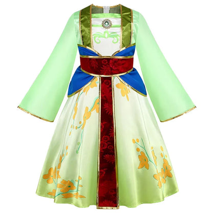 Girl Hua Mulan Princess Costume Children Chinese Hanfu Dress Costumes of Ancient Chinese Person Halloween Carnival Clothing