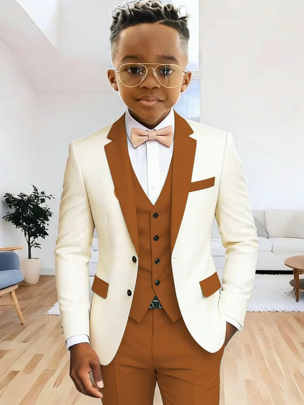 Multi-colors Boys Suits 3 Pieces Jacket Vest Pants Wedding Ring Bearer Outfit Handome Slim Fit Tuxedo For Birthday Party