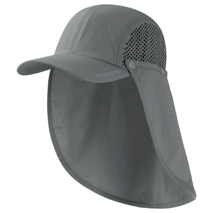 UPF 50+ Foldable Fishing Hat Baseball Cap with Removable Neck Flap Portable for Men Women Golf Hiking