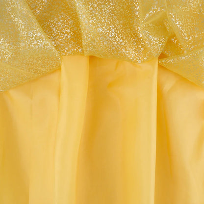 Girls Fairy Cosplay Costume Deluxe Snow White Puff Sleeve Princess Gown For Kids Carnival Halloween Birthday Party Role-Play