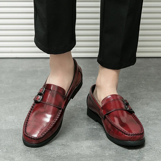 Business men's loafers Comfortable flat bottomed Elegant gentleman style Daily work Outdoor leisure street 38-46 leather shoes