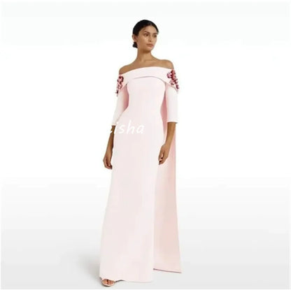 Customized Exquisite Jersey A-line Off-the-shoulder Midi Dresses Prom Dresses Modern Style Pastrol Unisex Chinese Style Formal S