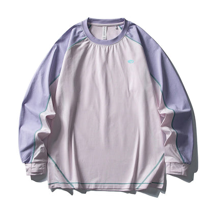 Men's Color - Block Long Sleeve UV Protection Shirt  Lightweight Quick - Dry Antibacterial Outdoor T - Shirt