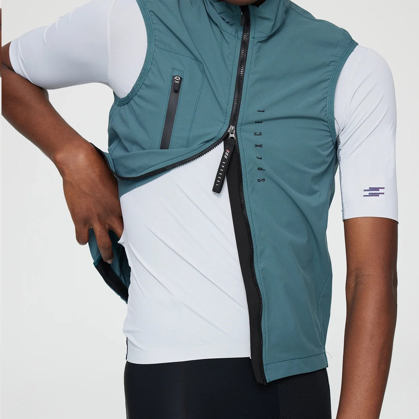 New Classic Lightweight Windproof Vest Men's  Wind Vest New Stretch fabric With Two Way Zipper