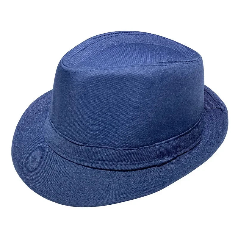 Summer Solid Bright Color Sun Hat British Jazz Hat Top Hat Men's Top Hat Winter Middle-aged and Elderly Jazz Warm Hat Fedora Hat