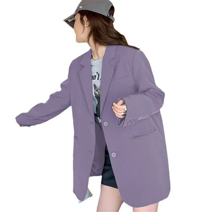 Ladies' Lazy Style Hot Sale Of The Season Early Autumn Korean Version Design Large Slit Small Size Suit Jacket Casual Elegant...