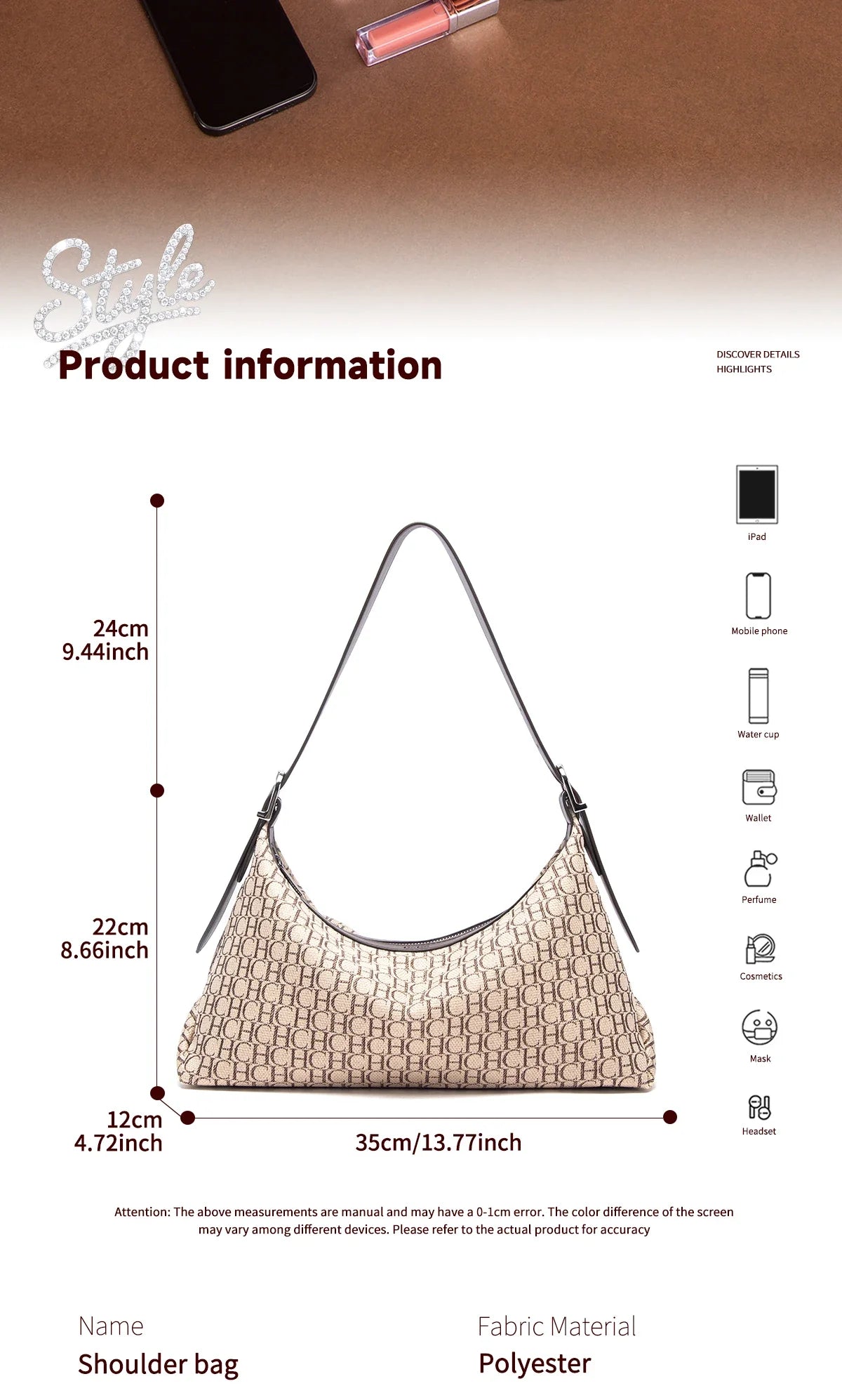 Women's Tote Bag 2025 Autumn Large Capacity Fabric Casual Hobo Bag Shoulder Bag