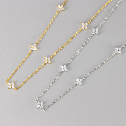Four-Leaf Clover Moissanite Necklaces for Women Certified 2mm Lab Diamond Choker 925 Sterling Silver Chian Fine Jewelry Gifts