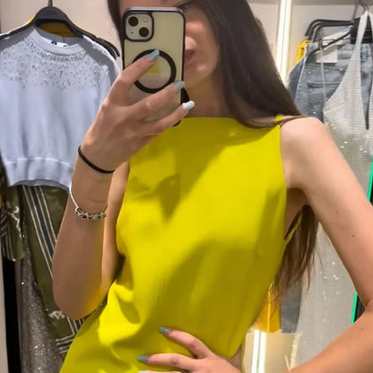 Fashion Summer Dresses 2024 Womens Dresses Bodycon Sleeveless Mini Dress White Red Blue Black Yellow Dress Vacation Dresses