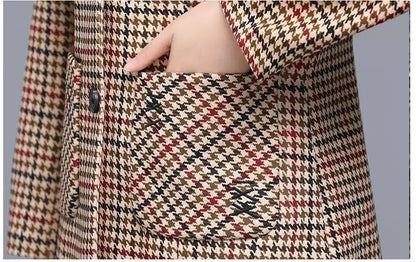 Ladies Casual Short Plaid Blazer