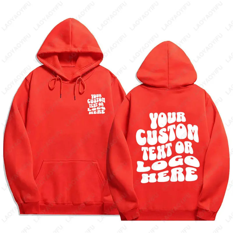 Custom Text Hoodie Personalized Sweatshirt Front Back Print Tee Custom Words On Back Business Logo Tshirt Custom Printed Shirt