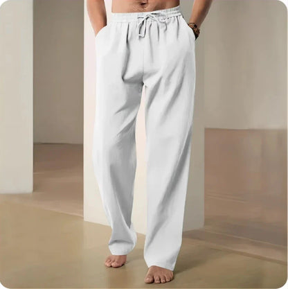 Cotton and Linen Pants Men Summer Straight Leg Casual Quick Drying Sports Pants Men Wide Leg Oversized Linen Pants 2025 New Item