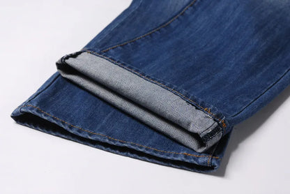 Denim Flared Jeans Men  Boot Cut Denim Pants Comfortable Slightly Slim Classic Loose Casual Blue Black Trousers For Male Bootcut