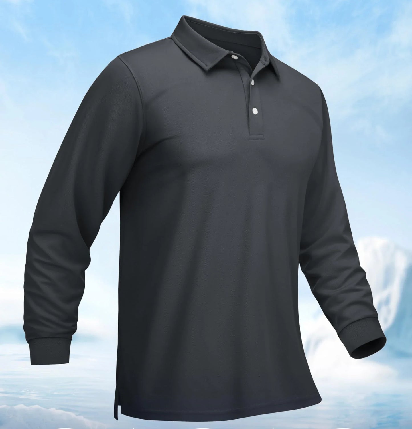 Men Sports Polo Shirts Quick Dry Golf T-shirts Breathable Work Shirts Casual Office Shirts Lightweight Top Long Sleeve