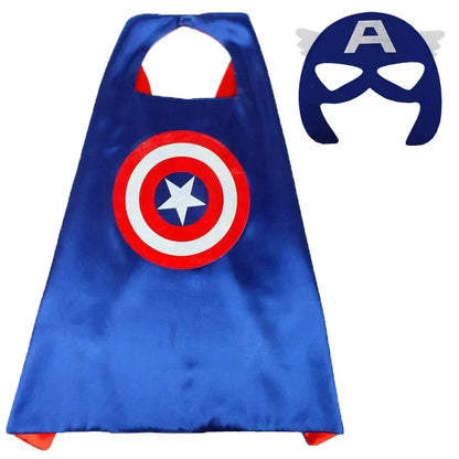 Superhero Masquerade Mask Cape Cloak Anime Spider Man Batman Cloak Action Figure Super Hero Toys Cosplay Child Party Gifts