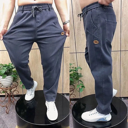 Autumn Pants Men's Jeans Men's Trousers Loose Versatile Autumn Winter High-waist Middle-aged Stretch Harem Pants