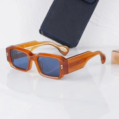 Handmade Thick Acetate Classical Sunglasses Rectangle Luxury Brand Design Style Top Quality Patchwork UV400 Unisex Gafas