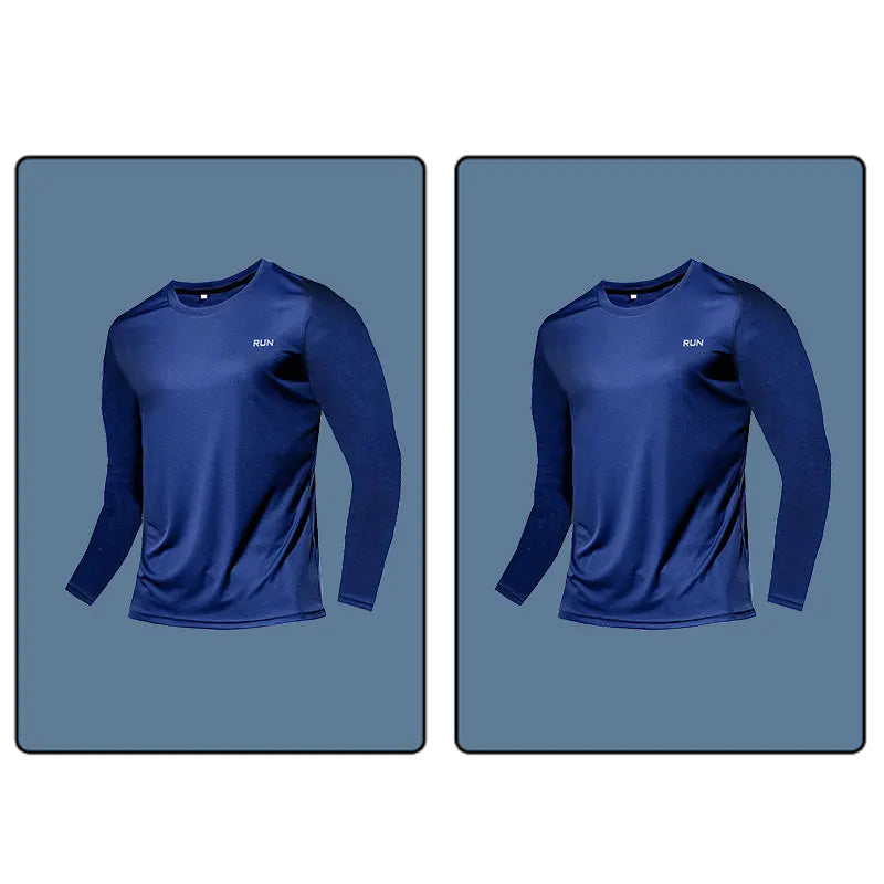 Men Long Sleeve Sport T-shirt Quick Dry Running Shirt Breathable Anti-sweat Top Gym T Shirt Men Fitness Gym Clothing Men 2023