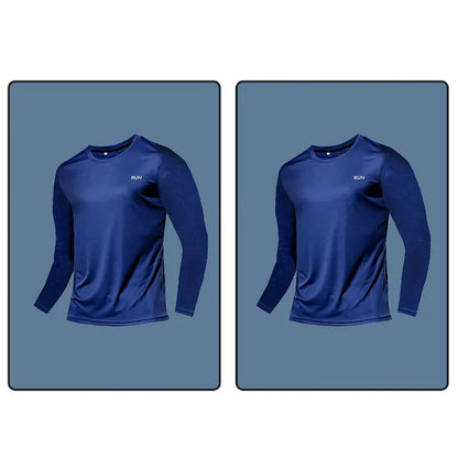 Men Long Sleeve Sport T-shirt Quick Dry Running Shirt Breathable Anti-sweat Top Gym T Shirt Men Fitness Gym Clothing Men 2023