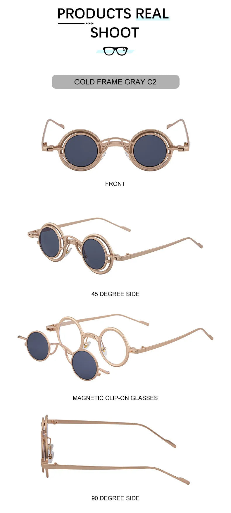 Steampunk Sunglasses For Men Metal Frame Vintage Retro Round Fashion Glasses Punk Dropshipping Gafas De Sol Lunette De Soleil