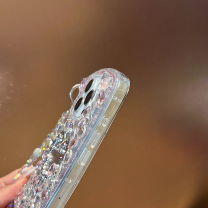 Luxury Bling Rhinestone Hand Bag with Mirror For iphone 17 pro max case 11 12 13 14 15 16 Pro Max Plus Phone Cases For 16 Pro