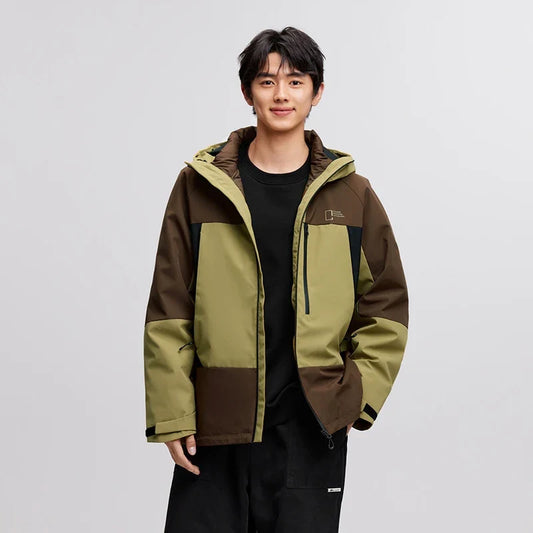 Down Jacket Men Three-in-One 2026 Winter New Colorblocked Stand-Up Collar Protective Outerwear