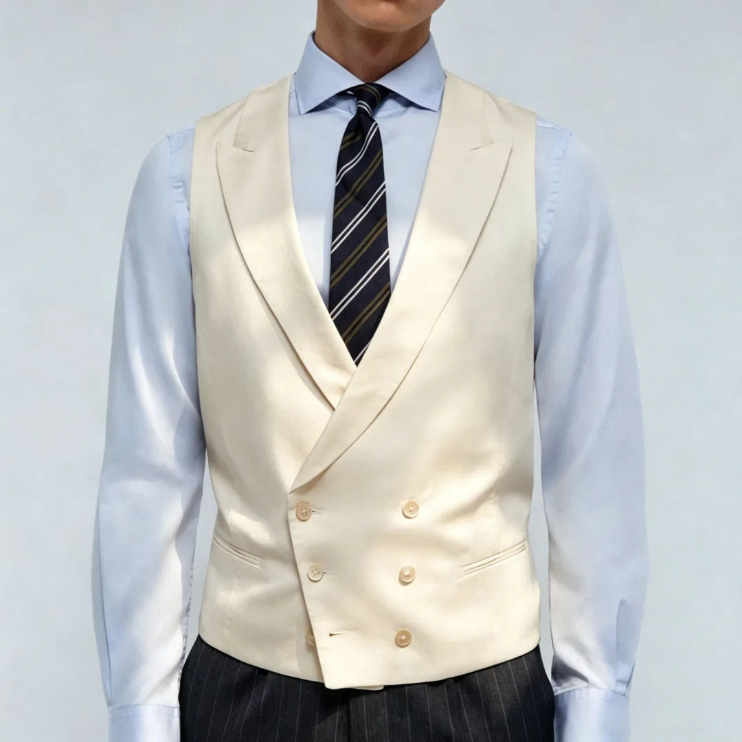 Men Vest Pink Double Breasted With Lapel Solid Waistcoat For Wedding Banquet Business Work Office Casual Daily Men Suit Vest