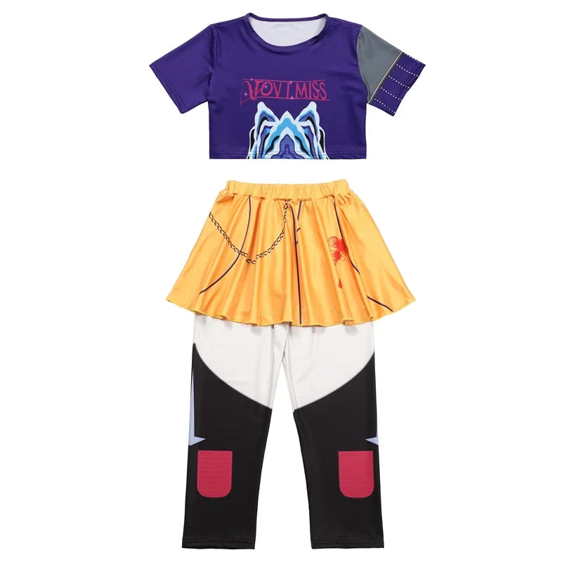 Rumi Girl Cosplay Costume Anime Mira Roleplay Outfit Trendy Dance Performance Wear Halloween Party Performance Costume