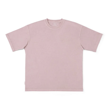 2026 Summer New Super Loose Heavyweight 320gsm 100% Cotton Washed Vintage T-shirts Men Plus Size Logo Embroidery Tops