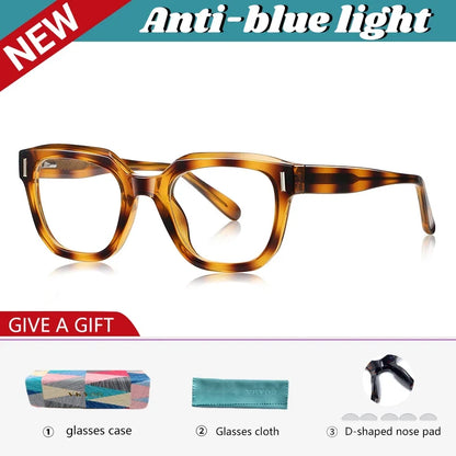 New Fashion Personalized Geometric Design Men's and Women's Anti-Blue Light Reading Glasses Customizable Prescription