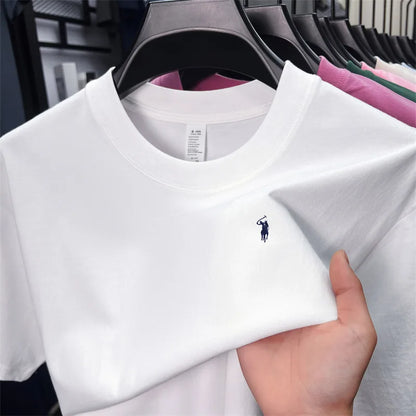 100% cotton high-end short sleeve T-shirt summer designer brand pony embroidery round neck top fashion casual golf men's wear