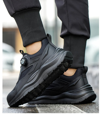 Large Size 48 Men's Summer Safety Shoes Rotating Button Work Sneakers Steel Toe Shoes Puncture-Proof Protection Shoes Security