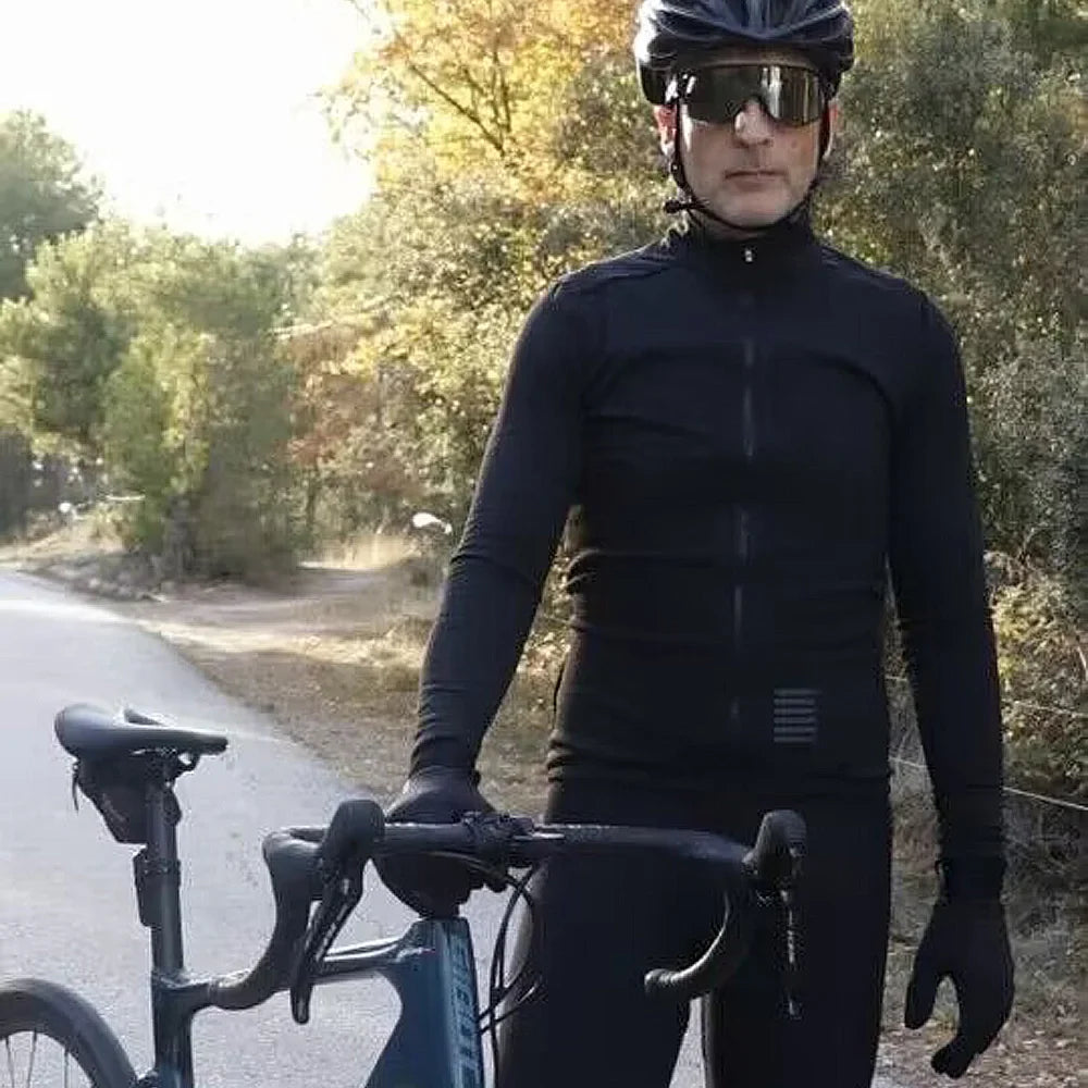 WINTER JACKET Thermal Fleece Men Cycling jacket Long Sleeve Cycling Bike Clothing  black 사이클링 겨울 재킷