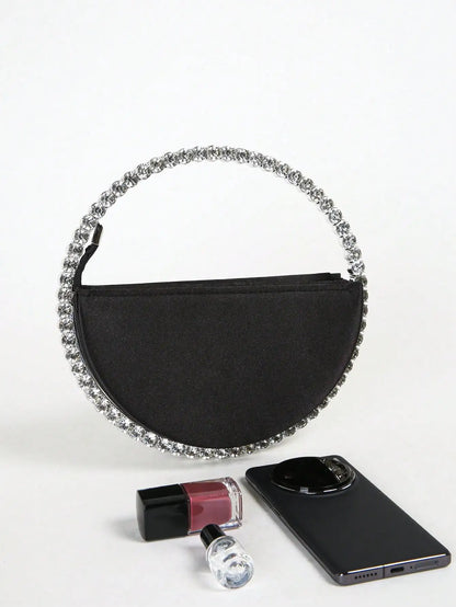 Elegant Rhinestone Novelty Bag, Classic Banquet Clutch Purse, Women's Formal Evening Handbag For Party Wedding