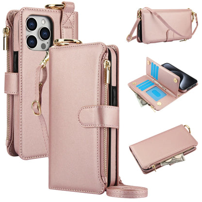 Multifunction Card Slots Holder Zipper Wallet Flip Phone Case for IPhone 15 14 13 12 11 Pro Max Plus XS XR X 15Pro Strap Cover