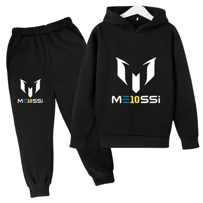 Autumn Football Star Messi 3-12Y Children Hoodies Sets Pants Suit 2 Pcs Sets Kids Boy Girl Clothing Casual Fashion Tracksuits