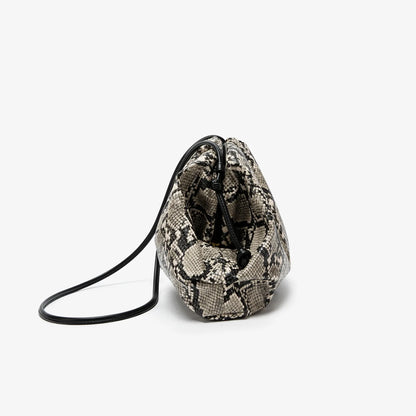 2026 Ruched Serpentine Dumpling Bags Women Pouch Handbag Cloud Clutch Snake Pattern Shoulder Crossbody Bag Luxury Designer Bag