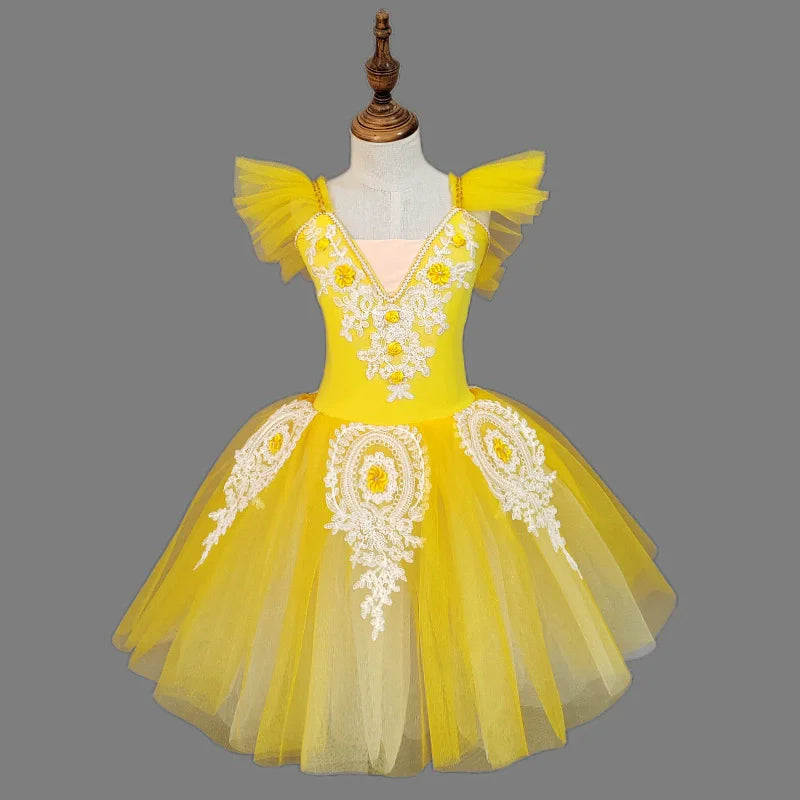 Children's Ballet Skirt Dance Girls Dress Tutu Performance Costume Flower Princess Ballet Girl Clothing Vestidos Kids Ballerine