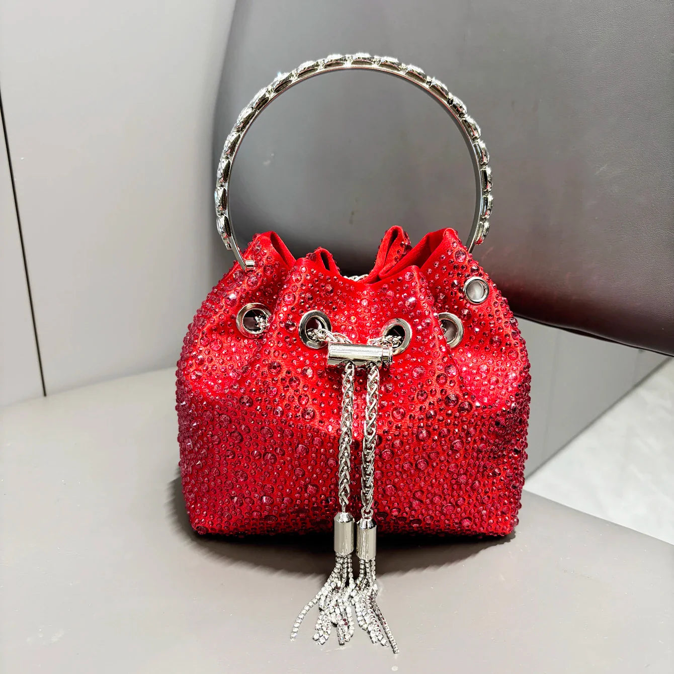 Handle Rhinestones Evening clutch Bag Purses and handbag luxury Designer shoulder bag Shiny Crystal Clutch purse bucket bag