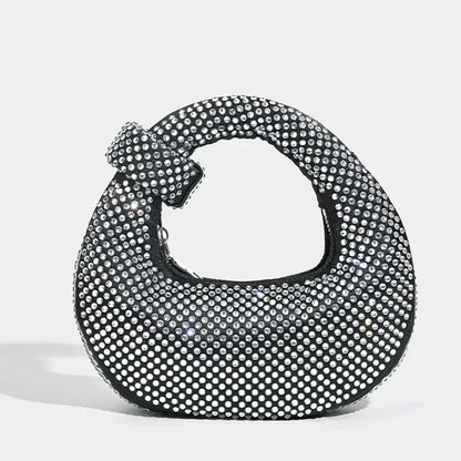 New Small Niche Design Diamond Dumpling Handbag Women's Socialite Style Evening Event Casual Versatile Handbag Water Diamond Bag