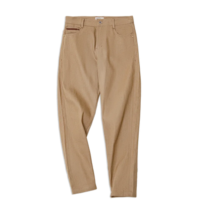 Retro 11.7oz Red-Line Selvedge Raw Denim Jeans for Men's Khaki Well-fitting Straight Pants Mid-waist Casual Fall Trousers